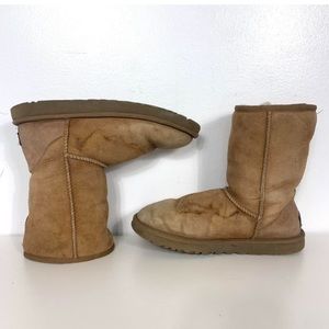 Y2K UGGS TAN GENUINE SHEEPSKIN BOOTS